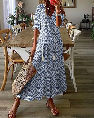 Arianelle – Bedrucktes Boho-Midikleid 