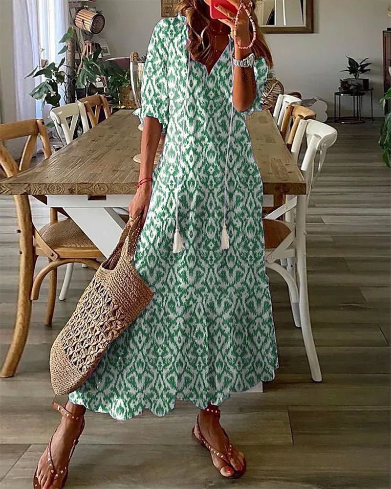Arianelle – Bedrucktes Boho-Midikleid 