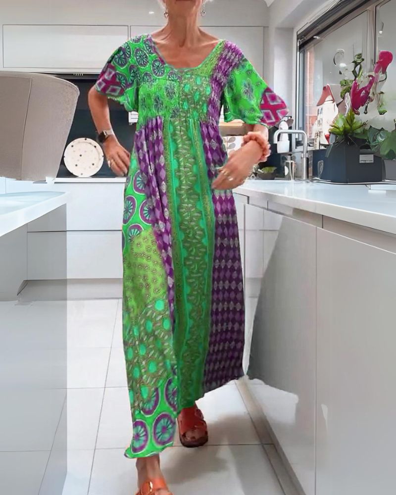 Romy – Patchwork Boho Maxikleid