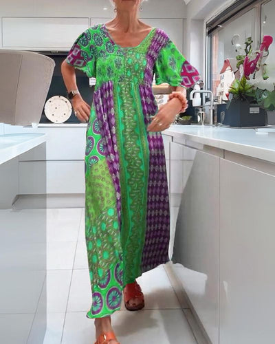 Romy – Patchwork Boho Maxikleid