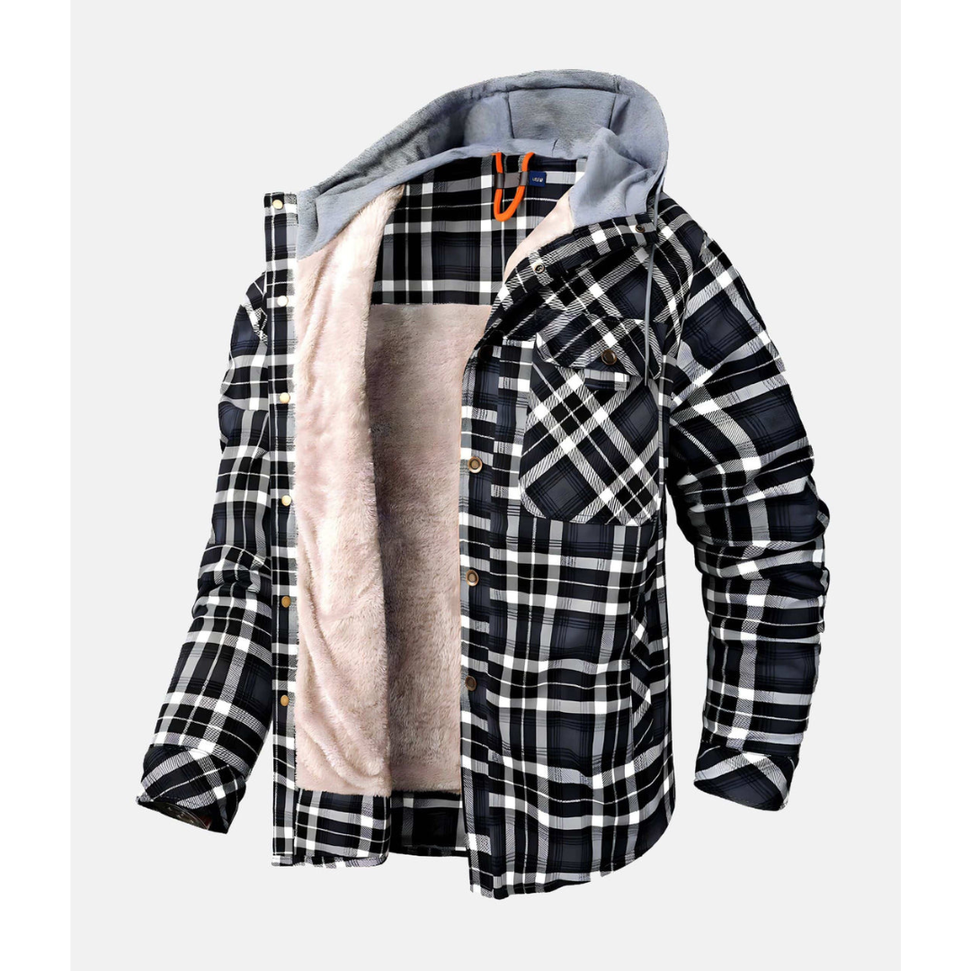 Herren Jacke Mit Karomuster Und Knöpfen | Winter