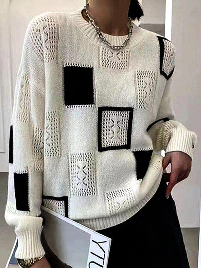 Cäcilie – Strickpullover mit Patchmuster