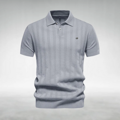 Finjeno – Geripptes Poloshirt mit Strukturmuster