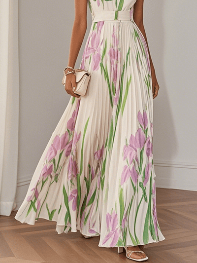 Liviana | Plissiertes Maxi-Kleid 