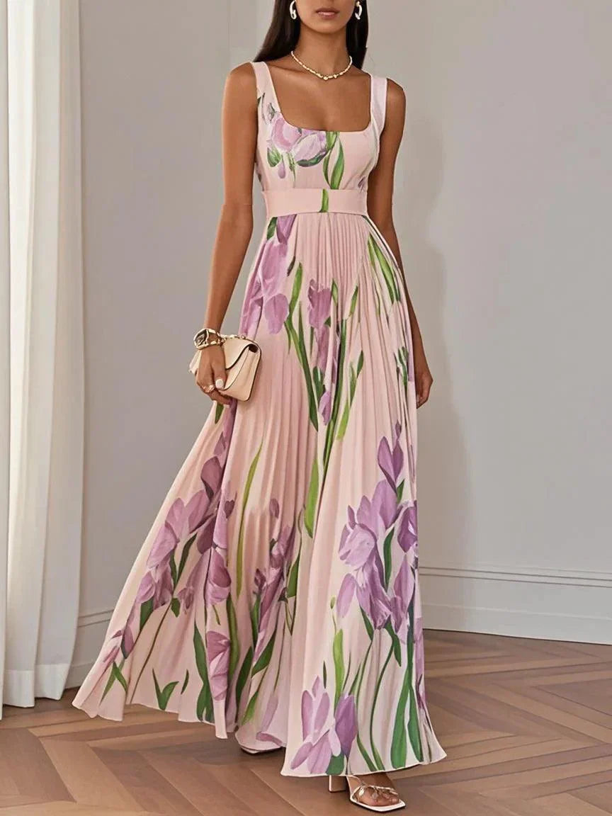 Liviana | Plissiertes Maxi-Kleid 