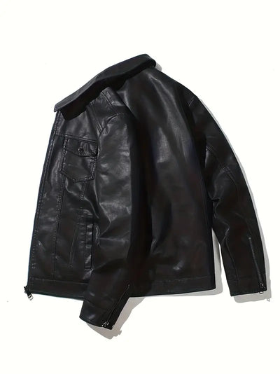 Bernardo | Herren Klassisches Motorrad Jacke | Schwarz