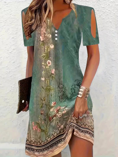 Alethea – Bedrucktes Boho-Midikleid