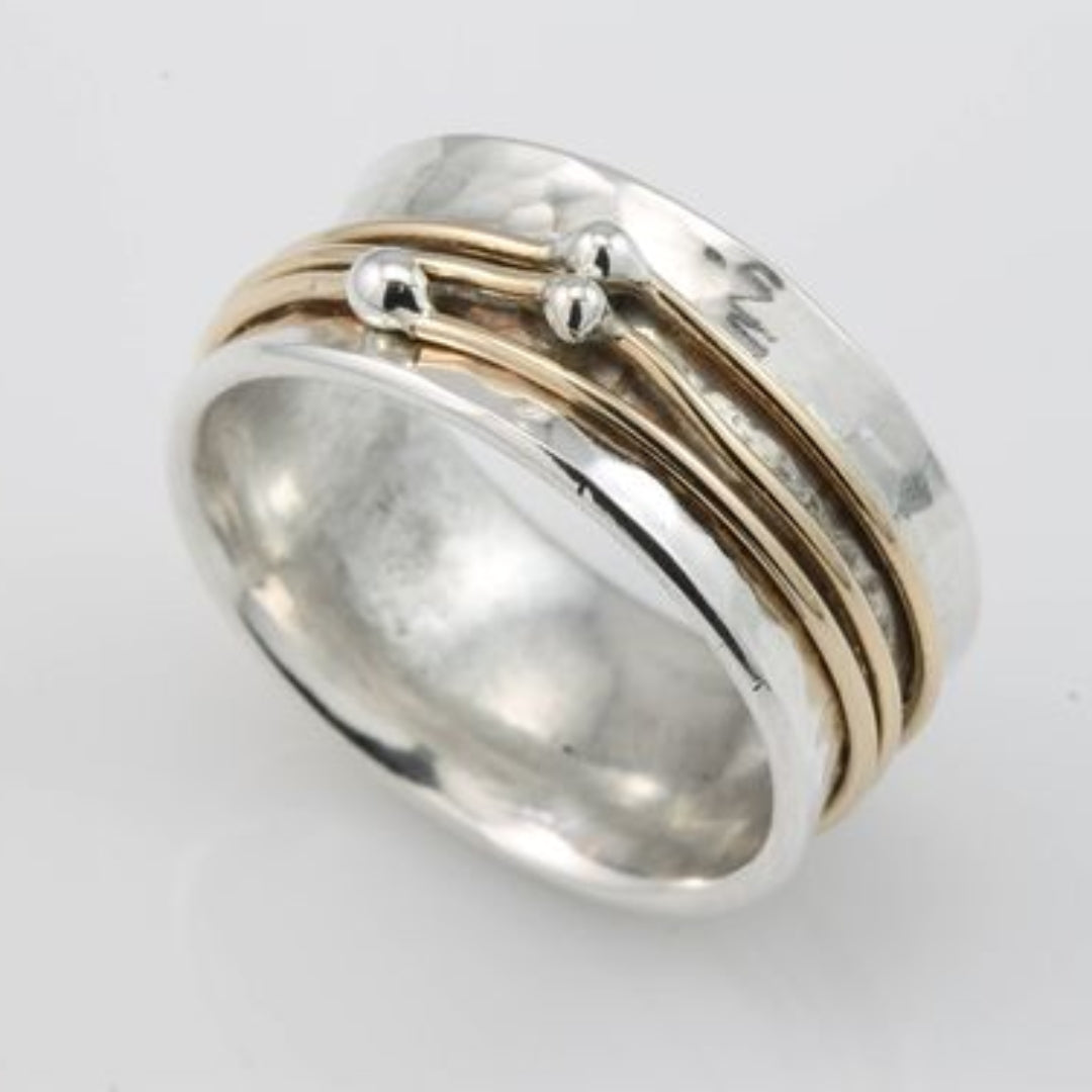 Old School Goldbeschichteter Silberring