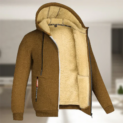 Herren Kapuzen Bequeme Warme Zip-Up Jacke | Winter