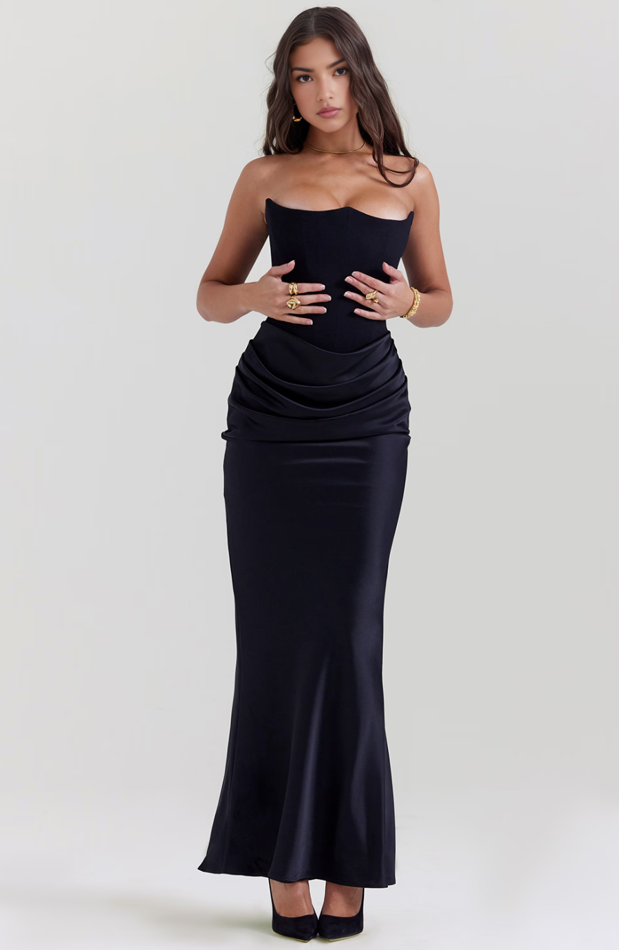 Hivarae – Drapiertes Korsett-Abendkleid