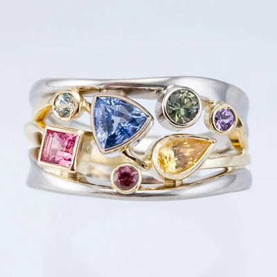 Vintage Bunter Zirkonia-Ring