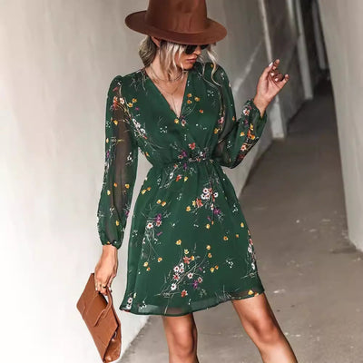 Fenina – Langärmliges Florales Minikleid