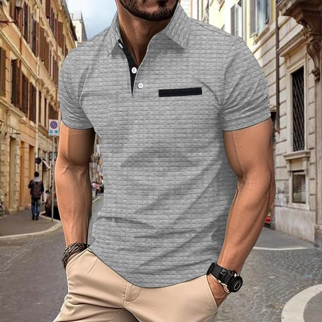 Renzo – Strukturierter Poloshirt-Stil 