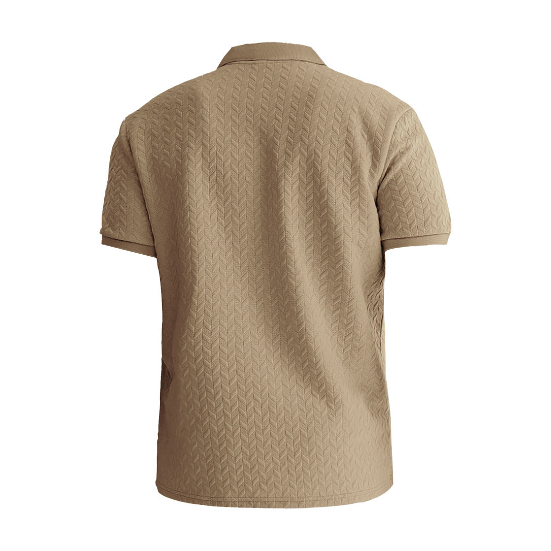 Gideon – Poloshirt mit Fischgrätstruktur
