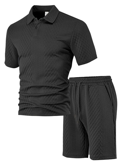 Xaver – Strukturiertes Polo-Shorts-Set