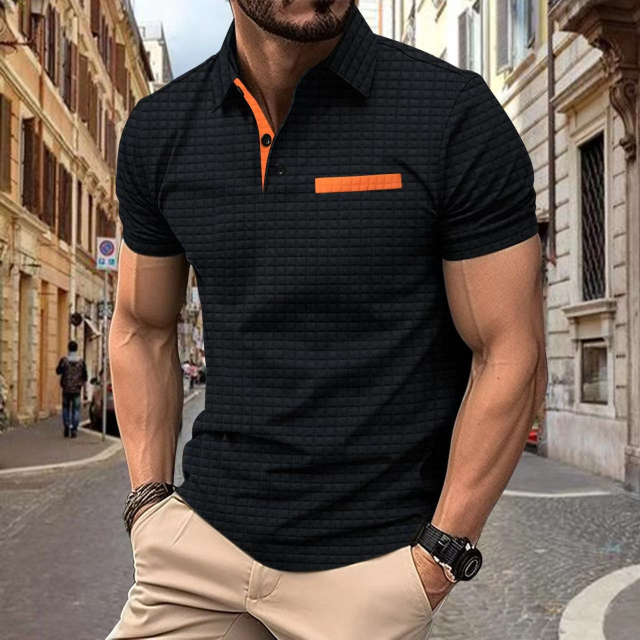 Renzo – Strukturierter Poloshirt-Stil 