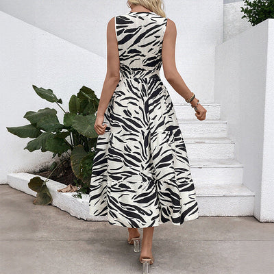 Benedikta – Ärmeloses Midikleid mit Print