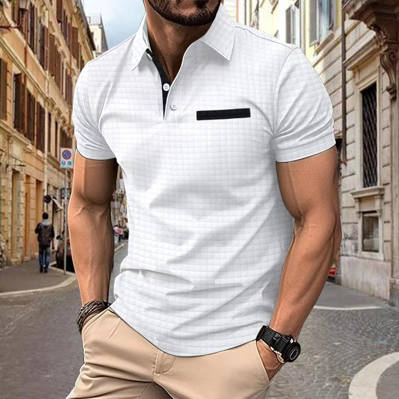 Renzo – Strukturierter Poloshirt-Stil 