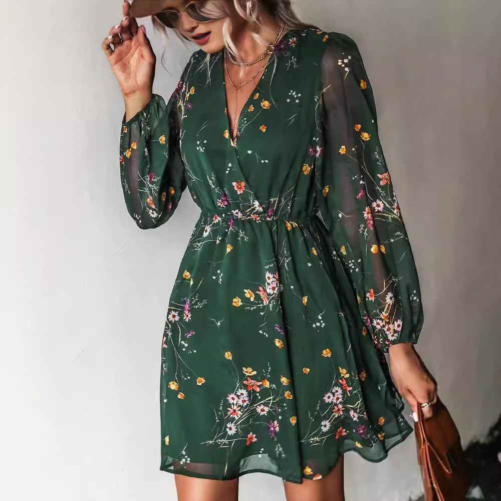 Fenina – Langärmliges Florales Minikleid