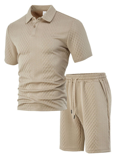 Xaver – Strukturiertes Polo-Shorts-Set