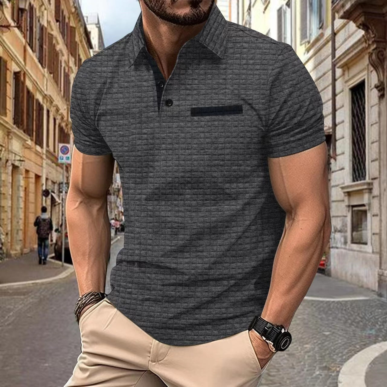 Renzo – Strukturierter Poloshirt-Stil 