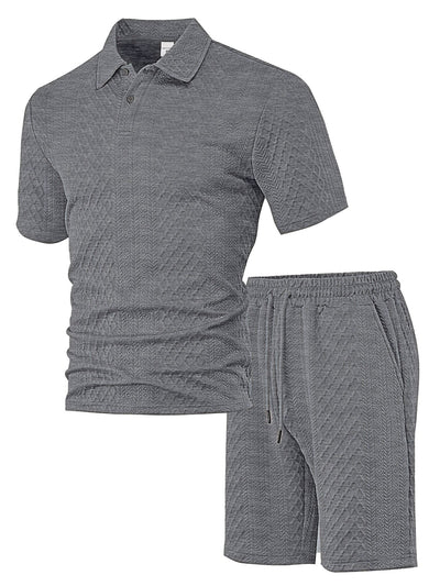 Xaver – Strukturiertes Polo-Shorts-Set