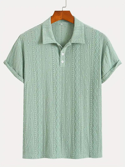 Detlef – Feinstrick-Poloshirt mit Strukturmuster