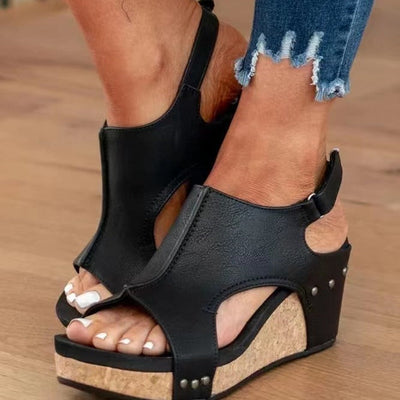 Greta – Keilsandalen mit Cut-Out-Design aus Kork