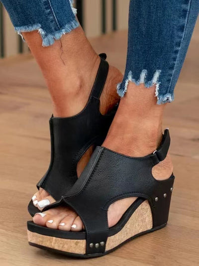 Greta – Keilsandalen mit Cut-Out-Design aus Kork