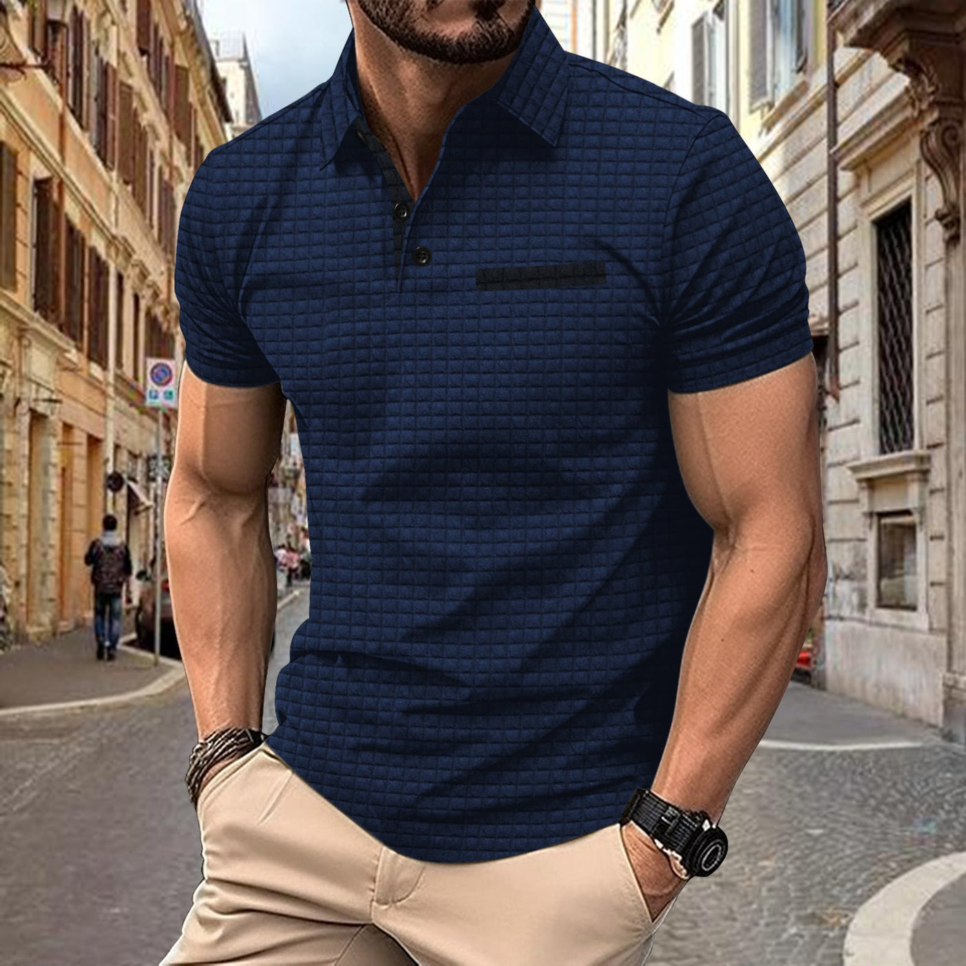 Renzo – Strukturierter Poloshirt-Stil 