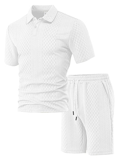Xaver – Strukturiertes Polo-Shorts-Set