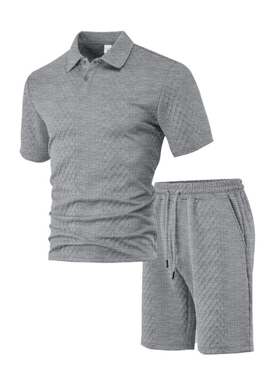 Xaver – Strukturiertes Polo-Shorts-Set