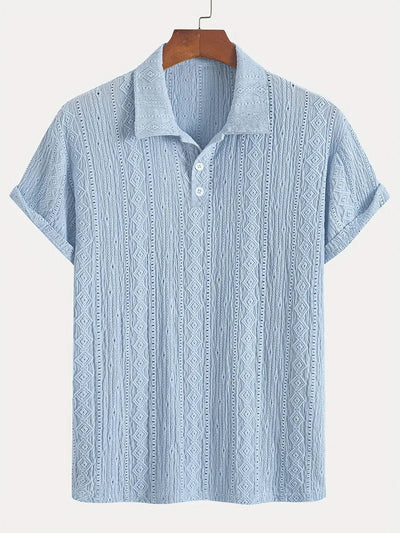 Detlef – Feinstrick-Poloshirt mit Strukturmuster