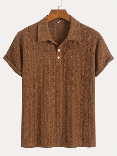 Detlef – Feinstrick-Poloshirt mit Strukturmuster