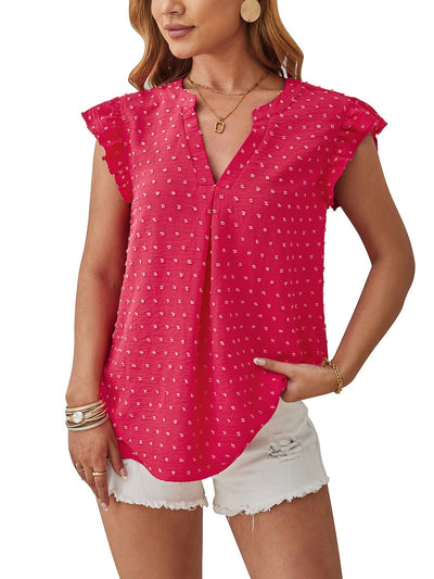 Vera – Bluse mit Struktur und Volantärmeln