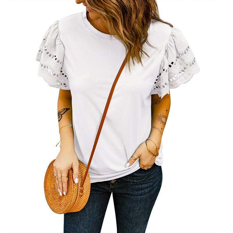 Noelle – Broderie-Bluse mit Volantärmeln
