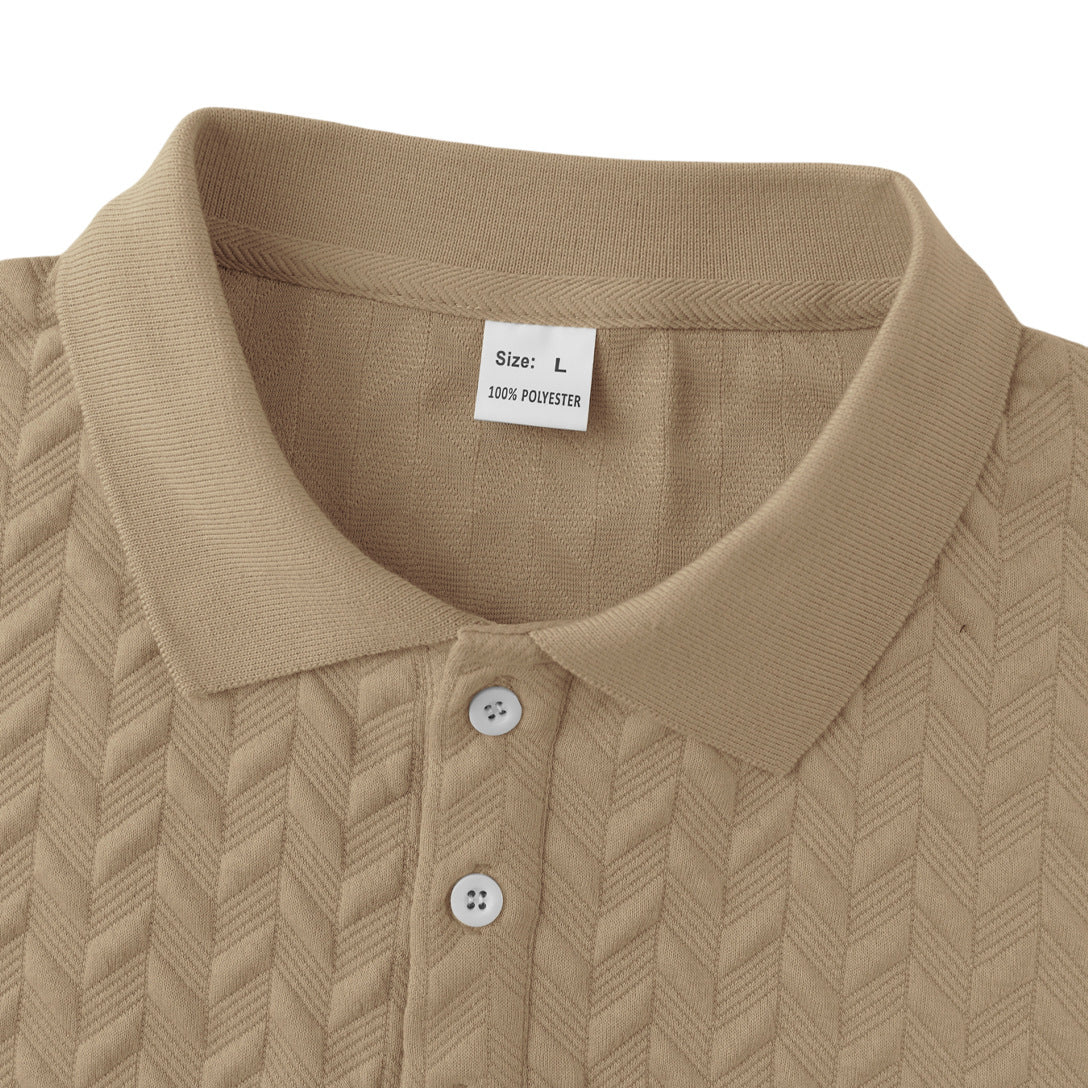 Gideon – Poloshirt mit Fischgrätstruktur