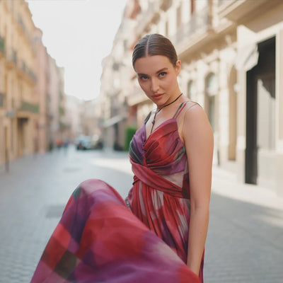 Aelwena – Träger-Ombre-Maxikleid