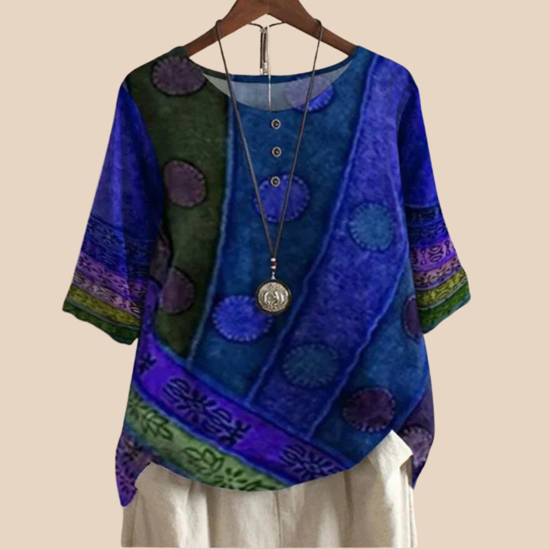 Parmina – Boho-Patchwork-Bluse