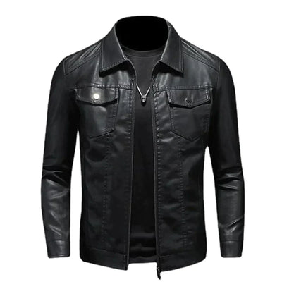 Bernardo | Herren Klassisches Motorrad Jacke | Schwarz
