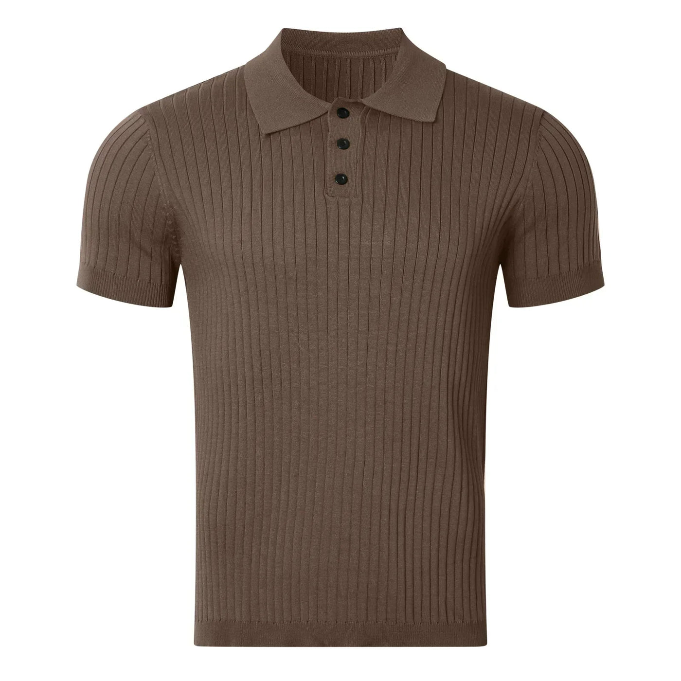 Dion – Geripptes Poloshirt mit Knopfleiste