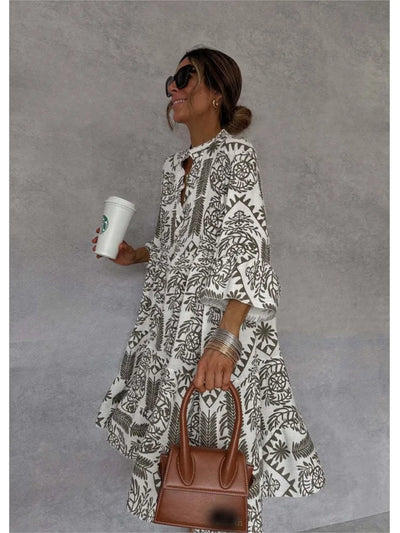 Wila – Locker geschnittenes Hemdblusenkleid mit Print