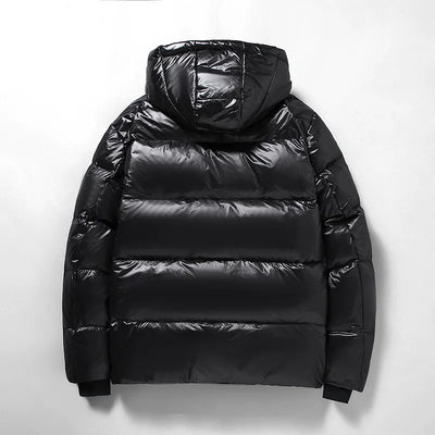 Herren Winter-Daunenjacke mit Kapuze | Schwarz