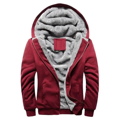 Herren Fleece Steppjacke | Mit Kapuze