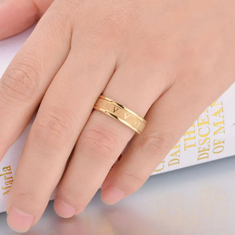 Moderner Ring mit römischen Ziffern