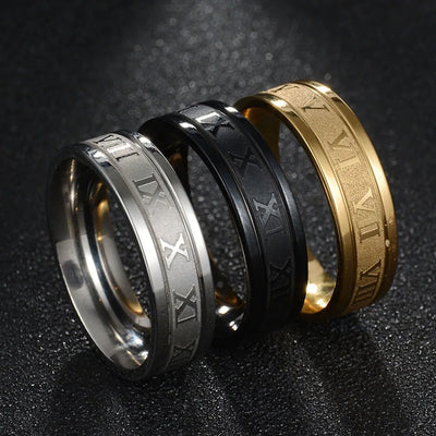Moderner Ring mit römischen Ziffern