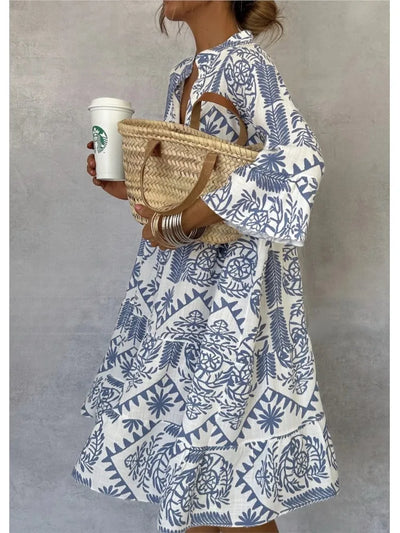 Wila – Locker geschnittenes Hemdblusenkleid mit Print