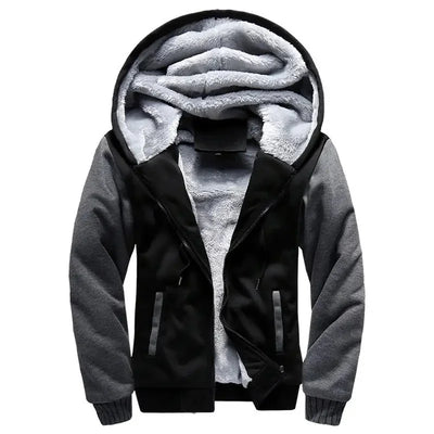 Herren Fleece Steppjacke | Mit Kapuze