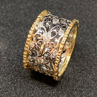 Vintage-Zirkonia-Ring mit besonderen Details