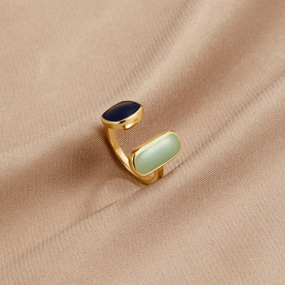 Doppelstein-Ring mit geschlossenem Wickeldesign
